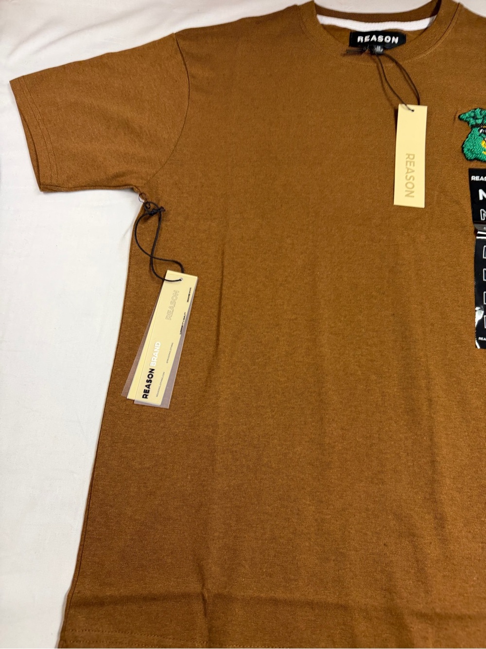 REASON Men's Rust Brown Short Sleeve Crewneck Tee